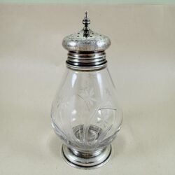 Whiting & Company Sterling Silver & Etched Glass Sugar Castor